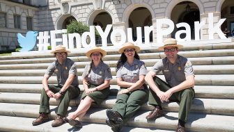 "AUSTIN, TX - MAY 03: National Park Foundation celebrates National Park Service centennial and Find Your Park movement with kick off Park Exchange Event Series at The University of Texas at Austin with Andy Roddick on May 3, 2016 in Austin, Texas. (Photo by Rick Kern/Getty Images for National Park Foundation )"